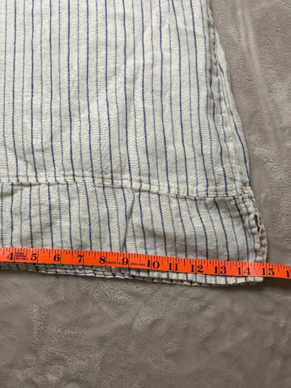 FLAX Linen Capri Pants Womens M Striped Wide Leg Elastic Waist Beach Coastal - Picture 8 of 9